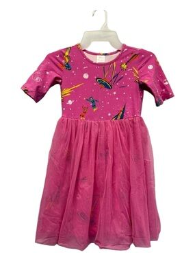 Hanna Andersson Pink Space Tulle Dress Girls Size 8 / 130